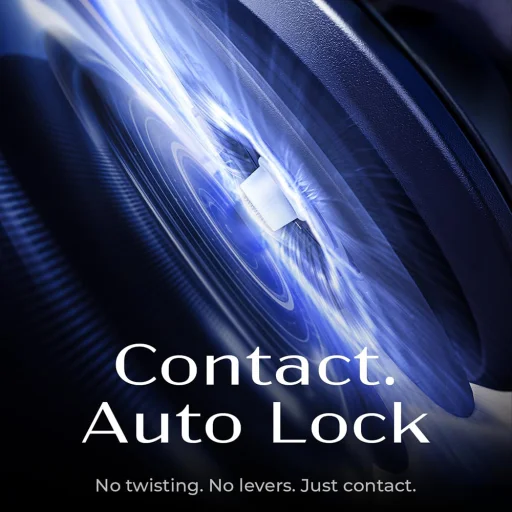 Lisen - Autós tartó (A690) - Műszerfalra, Asztali, Elektromos Vákuumos Mágneses Állvány, 360°-os Forgatás, 130mAh - Űrszürke - 4