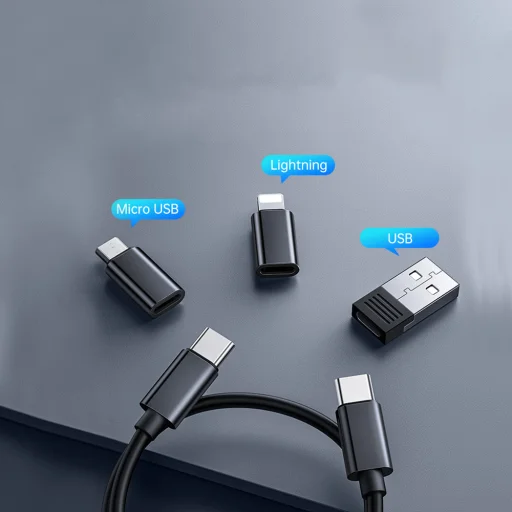 Mcdodo - Tárolódoboz (WF-1720) - USB-C kábel 0.3m, PD60W, USB-C to Micro-USB/iP/USB Adapter, SIM kiadó tű, Kártyahely - Fekete - 4