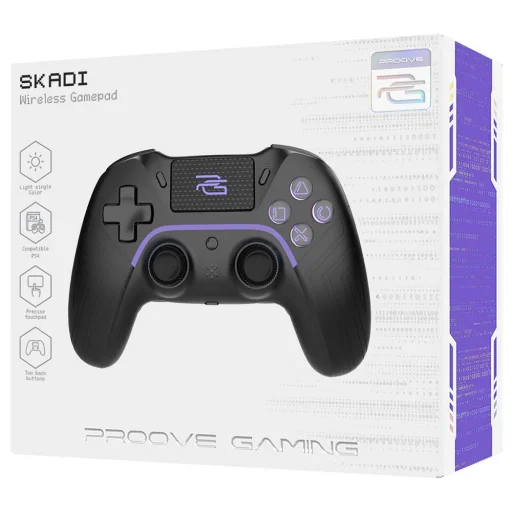 Proove Skadi vezeték nélküli kontroller (WGSK00022001) - Ergonomikus, USB-C, AUX, BT, Érintőpad, PS4, PC, Android, 600mAh - Fekete - 7