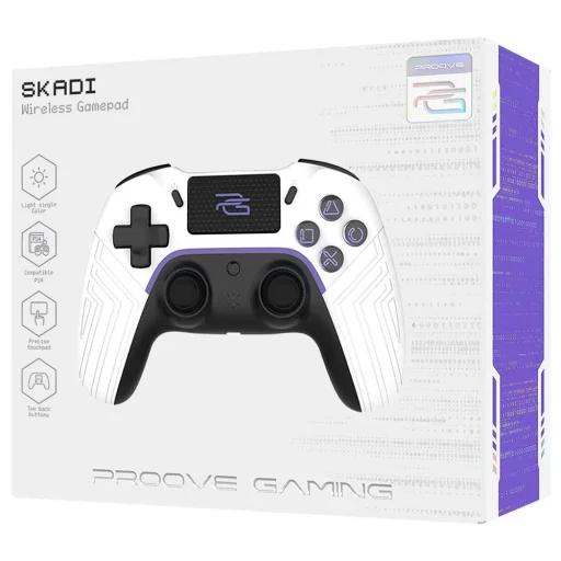 Proove Ergonomikus Wireless Controller Skadi (WGSK00022002) - USB-C, AUX, BT, Érintőpad, PS4, PC, Android, 600mAh - Fehér - 7