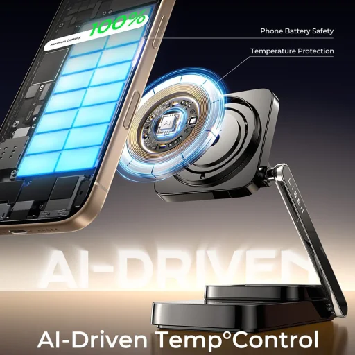 Telefon, AirPods és Apple Watch 15W Összecsukható Lisen - Charging Station 3in1 (YL0424010003) - Szürke - 5