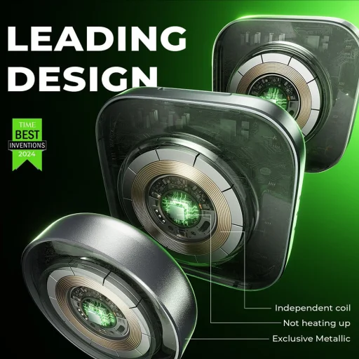 Lisen - Vezeték nélküli töltőállomás 3 az 1-ben (YL0424040001) - Összecsukható, telefonhoz, fülhallgatóhoz, órához, 15W - Szürke - 5