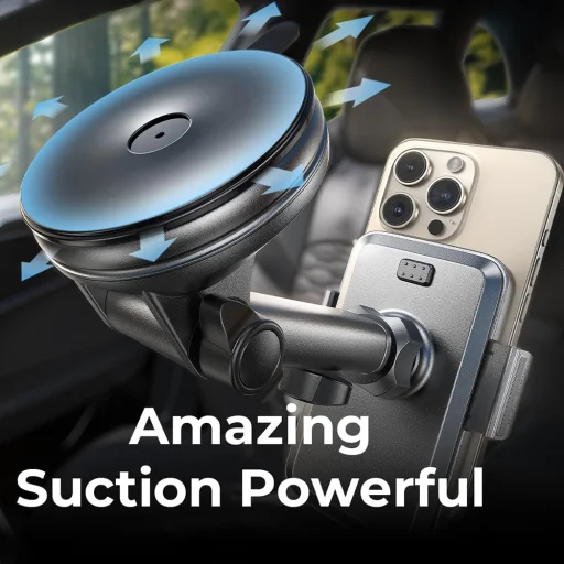 Lisen Autós tartó 2E781 (YL0424040008) - műszerfalra, szellőzőrácsra, szélvédőre, univerzális, állítható, teleszkópos kar - fekete - 6