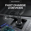 Lisen Autós Töltő (YL0223080007) - Kettős Type-C, 2x 45W, 12V/24V, Alumínium Ötvözet - Fekete thumbnail