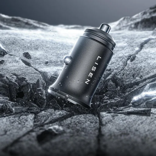 Lisen Autós Töltő (YL0223080007) - Kettős Type-C, 2x 45W, 12V/24V, Alumínium Ötvözet - Fekete - 3