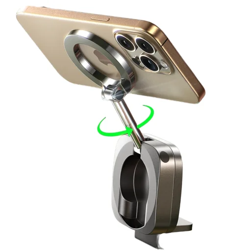 Lisen Mágneses autós tartó műszerfalra, asztalra, 360°-ban forgatható, összecsukható, asztali csipesszel, biztonságos illeszkedés - Fekete (YL0224110001) - 5