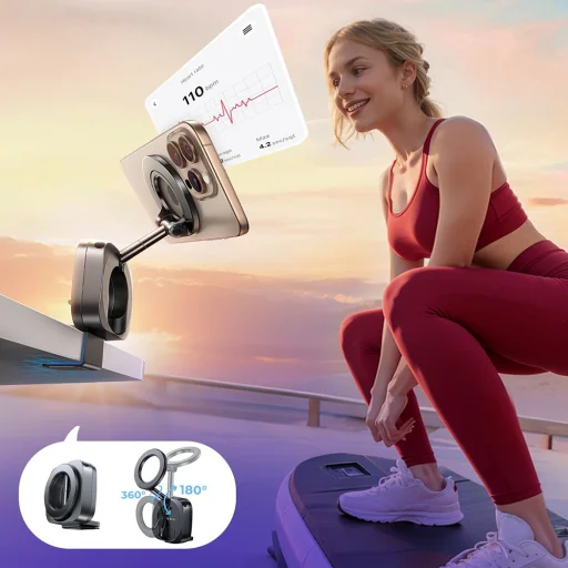 Lisen Mágneses autós tartó műszerfalra, asztalra, 360°-ban forgatható, összecsukható, asztali csipesszel, biztonságos illeszkedés - Fekete (YL0224110001) - 7