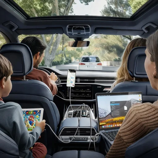 Lisen Autós töltő (YL0224010001) Type-C kábellel, USB-A, Type-C, 170W, GaN, alumínium ötvözet, 12V/24V, 1m - Fekete - 4