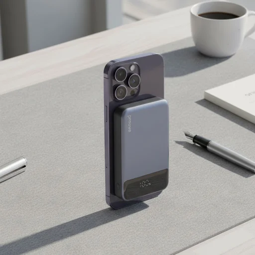 Proove Power Bank Hoodman (PBH120010003) - Type-C, Lightning, Mágneses, LED Kijelzővel, Qi, 20W, 10000mAh - Szürke - 4