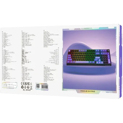 Proove - Slicker Pro vezeték nélküli mechanikus billentyűzet (WKSLPEN22416) - BT5.3, Type-C, RGB, 98 billentyű, 6000mAh, 1.8m - Fekete - 7