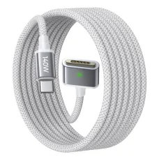 MacBook Ezüst Lisen Data Cable YL0123070001, Type-C to MagSafe 3, 140W, Szupergyors töltés, Fonott, 2m