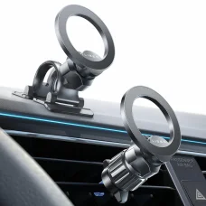 Lisen - Autós tartó (YL0223110033) - MagSafe, műszerfalra és szellőzőrácsra, univerzális, több szögben állítható, biztonságos illeszkedés - Fekete