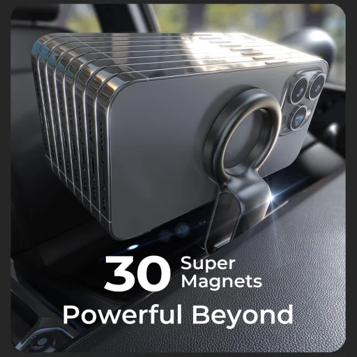 Lisen Autós Tartó (YL0224050012) - Mágneses fogás, légbeömlőre, összecsukható, 360°-ban állítható, biztos illeszkedés - Fekete - 5