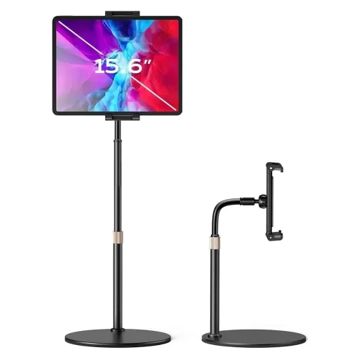 iPad, Telefon, Konzol Fehér Lisen Asztali Tartó (YL0420050002) - Állítható, Stabil, Alumínium Ötvözet, 4.7" - 13" - 1