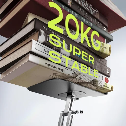 Tabletta Lisen Desk Holder Q18 (YL0423120002) Állvány, Stabil, Rozsdamentes Acél, 4.7" - 12.9" - Fekete - 4