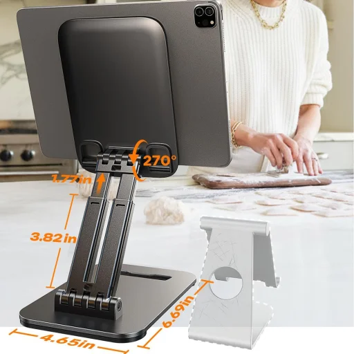 15.9'' Tabletekhez Lisen - Desk Holder (YL0424080007), Állítható, Stabil, Vas, 17.5 x 12.3 x 3.4cm - Fekete - 4