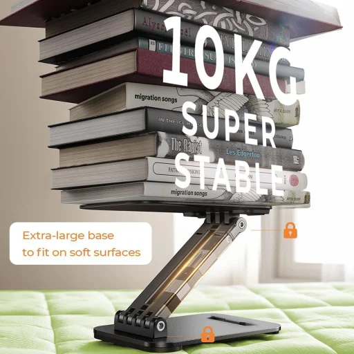 15.9'' Tabletekhez Lisen - Desk Holder (YL0424080007), Állítható, Stabil, Vas, 17.5 x 12.3 x 3.4cm - Fekete - 7