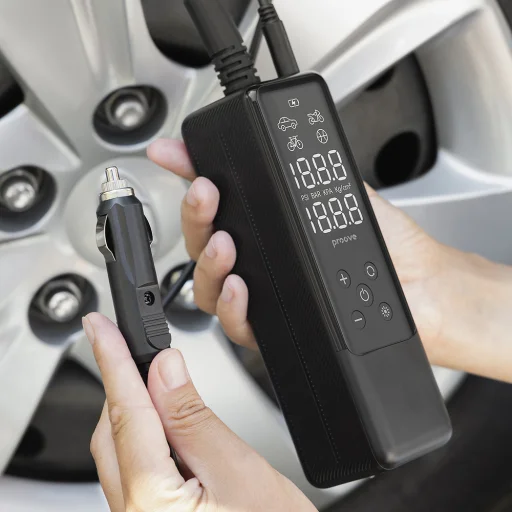 Proove Car Pump Assistant Mini (PPAM85010901) - Hordozható Kompresszor, Digitális Kijelző, Szivargyújtóhoz, 85W - Fekete - 6