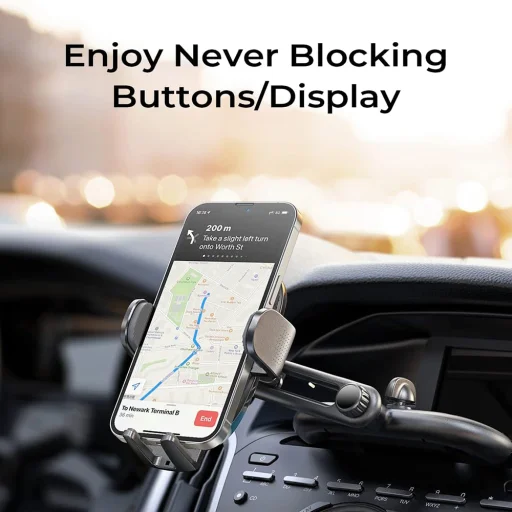 Lisen Autós Tartó (YL0222040016) - Légbefúvóra, CD-nyílásba, 2 az 1-ben, Univerzális, Több irányban állítható, Biztonságos rögzítés - Fekete - 3