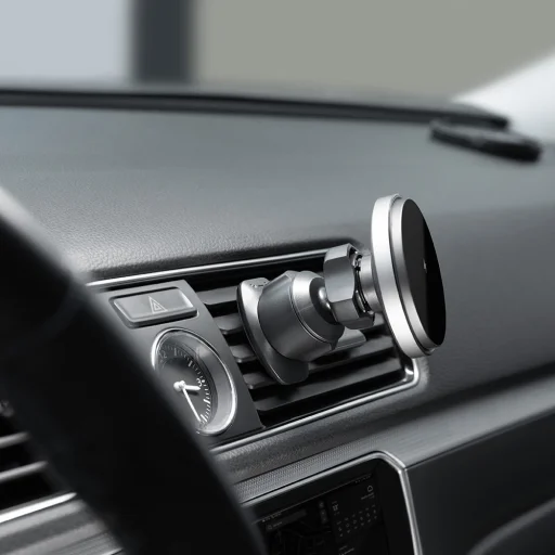 Proove - Autós tartó vezeték nélküli töltéssel Magic Circle Pro (WHMP15010001) - MagSafe, légbeömlőre, 360°, Qi2 15W, LED - Fekete - 3