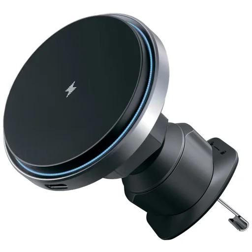 Proove - Autós tartó vezeték nélküli töltéssel Magic Circle Pro (WHMP15010001) - MagSafe, légbeömlőre, 360°, Qi2 15W, LED - Fekete - 1