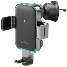 Proove Autós tartó vezeték nélküli töltéssel Triple Clamp Pro (WHTP15010004) - 2 az 1-ben tartó, Automatikus, LED, Qi2 15W - Fém Szürke