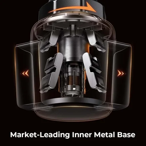 Autós tartó Lisen YL0223070048 - pohártartóba, univerzális, állítható, rázkódásmentes, telefonhoz és tablethez 12.9"-ig - fekete - 4