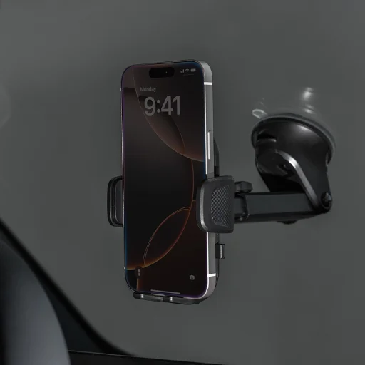 Proove Autós tartó hosszú nyéllel Plaid szélvédőre/műszerfalra, tapadókorongos, 4,7''-6,9'' telefonokhoz - Fekete - 5