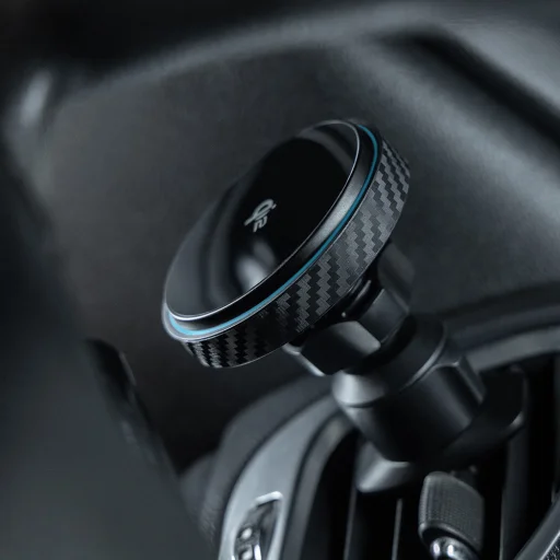 Car Holder Proove - Vezeték nélküli töltővel Grafit Kör (WHGC15010001) - Szellőzőrácshoz, Qi2, 15W, LED jelző - Fekete - 5