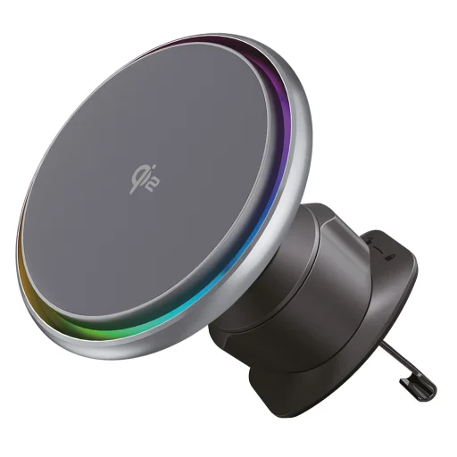 Proove - Icecore autós tartó vezeték nélküli töltéssel (WHIC15002003) - Klíma rácsra, Erős mágnes, Aktív hűtés, Qi2 15W - Fekete - 1