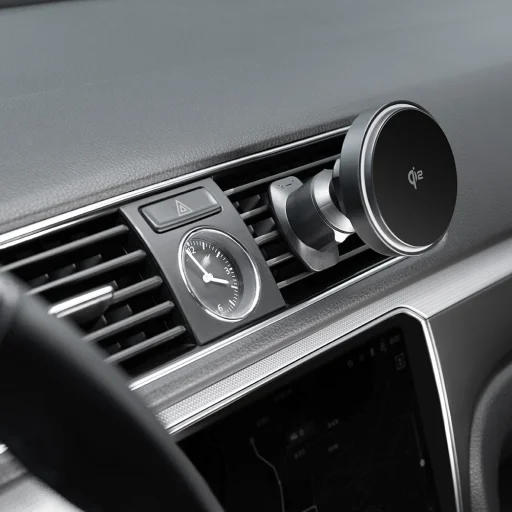 Autós tartó Proove WHLC15010002 vezeték nélküli töltéssel - szellőzőre, erős mágnesekkel, Qi2 15W - Metallic Grey - 5