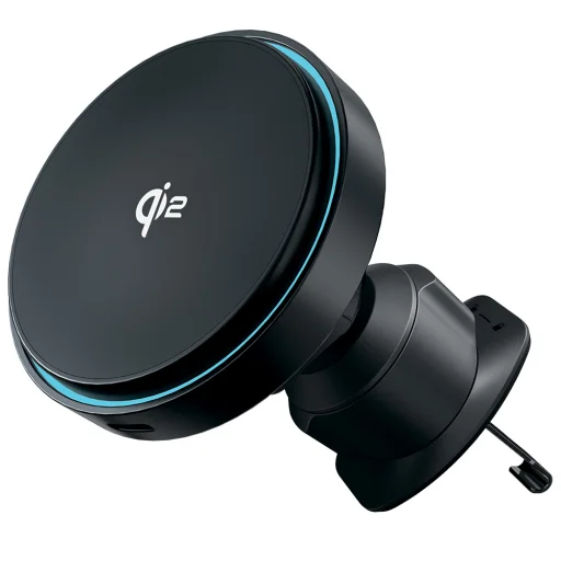 Autós tartó Proove WHLC15010002 vezeték nélküli töltéssel - szellőzőre, erős mágnesekkel, Qi2 15W - Metallic Grey - 1