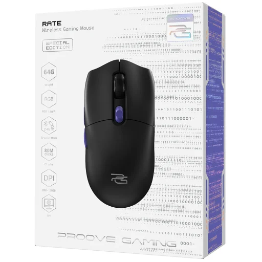  Proove Wireless Rate Special Edition (CMRTWRS03001) egér - Gaminghez, 6 gombos, 800-12000DPI, 650mAh, 1,5m - Fekete - 7