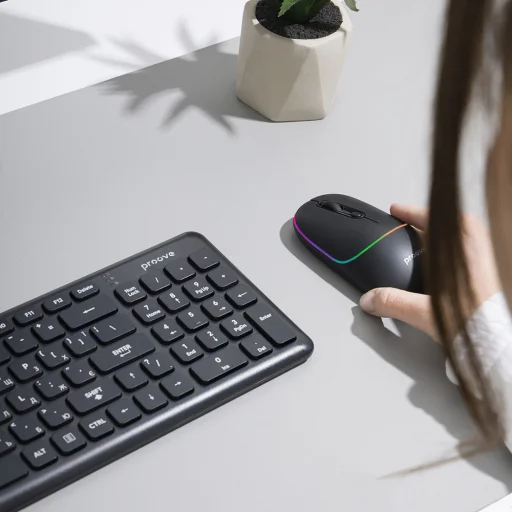  Wireless Mouse Blink Proove - Vezeték nélküli egér irodai használatra, ergonomikus, 2.4GHz, BT5.0, 4 gombos, 800-1600DPI, 650mAh - Fekete - 11