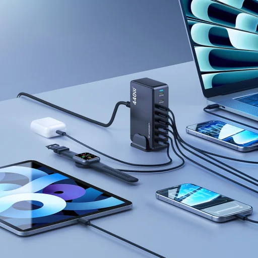 Wozinsky WSL-440 440W GaN QC3 Töltőállomás - Fekete - 8