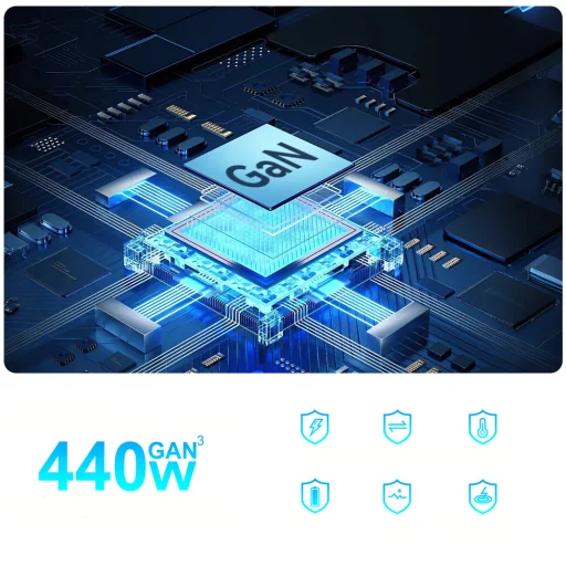 Wozinsky WSL-440 440W GaN QC3 Töltőállomás - Fekete - 9