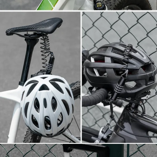 Wozinsky WBN-01R vízálló bicikli és bukósisak zár, 4-jegyű kombináció - fekete - 7