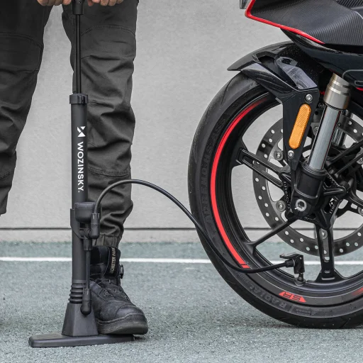 Wozinsky WPR-02 Padlóra helyezhető biciklipumpa - Fekete - 5