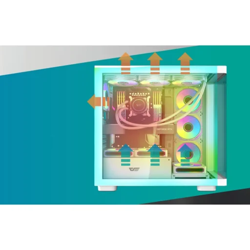 DarkFlash DS900G számítógép ház Fehér (ventilátorok nélkül) - 12