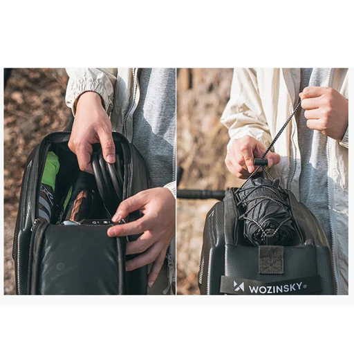 Wozinsky WSR-01B biciklis csomagtartó oldaltáska 9l - Fekete - 14