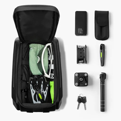 Wozinsky WSR-01B biciklis csomagtartó oldaltáska 9l - Fekete - 4