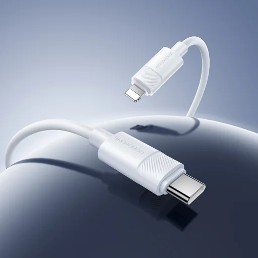 Borofone BX123 Leya kábel - Type C - Lightning - PD 30W 1 méter fehér - 5