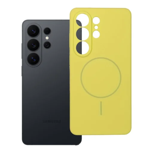 Samsung Galaxy S26 Ultra puzdro, silikónové 2mm MagSafe kompatibilné citrónovo žlté puzdro - 7
