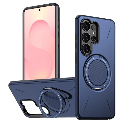 Samsung Galaxy S26 Ultra Magsafe kihajtható támasztékkal TPU + PC Hybrid tok (Kék) - 1