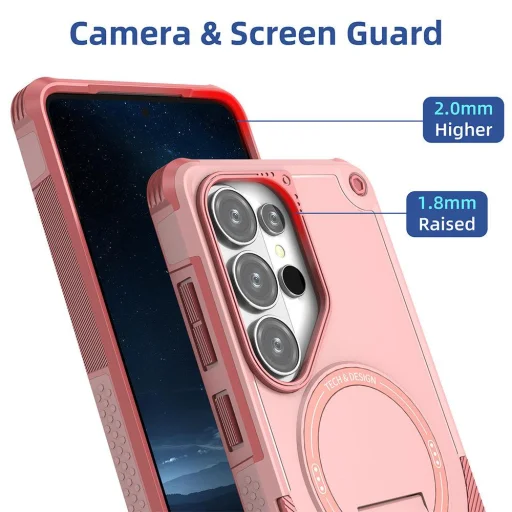 Samsung Galaxy S26 Ultra Armor MagSafe PC + TPU Tok támasztékkal (Rózsaszín) - 3