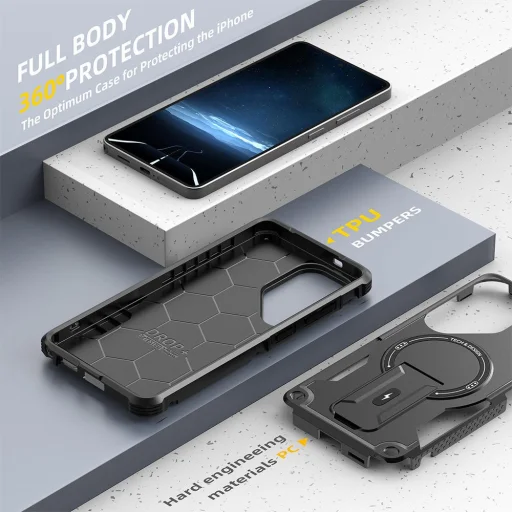 Samsung Galaxy S26 Ultra Armor MagSafe PC + TPU Tok támasztékkal (Rózsaszín) - 6