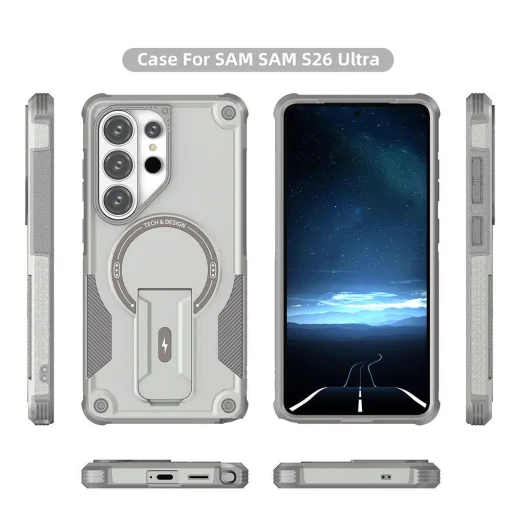 Samsung Galaxy S26 Ultra Armor MagSafe PC + TPU Tok támasztékkal (szürke) - 2
