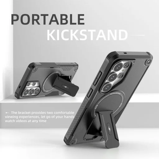 Samsung Galaxy S26 Ultra Armor MagSafe PC + TPU Tok támasztékkal (fekete) - 2