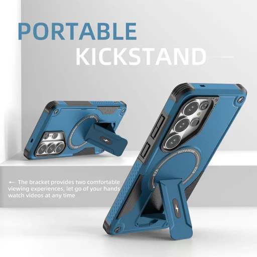 Samsung Galaxy S26 Ultra Armor MagSafe PC + TPU Tok támasztékkal (kék) - 3