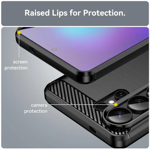 Samsung Galaxy S26 Ultra szénszálas-hatású TPU tok (fekete) - 3